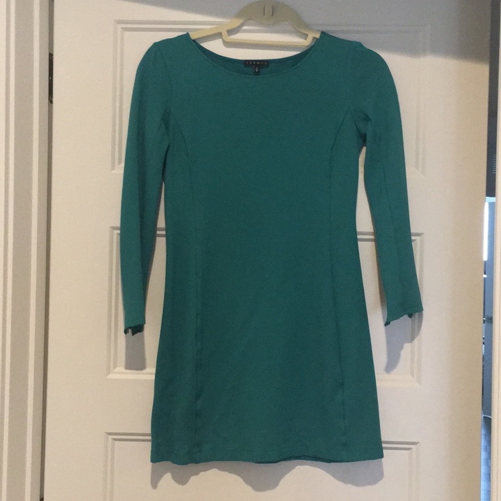 Theory teal 3/4 sleeve dress